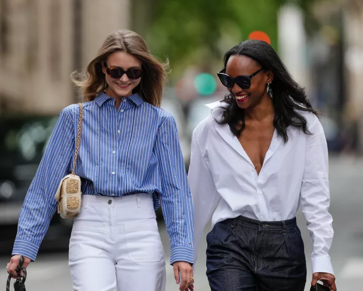 Sheer Blouses Layered to Look Polished and Not Revealing