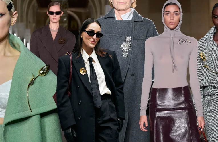 Vintage Brooches Being Used to Elevate Modern Minimalist Outfits